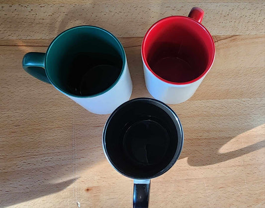 15oz mug w/colored inner and handle